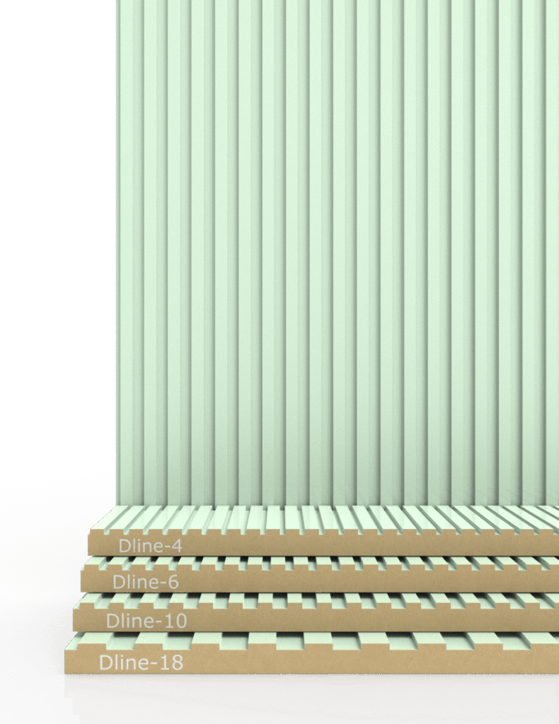 Фрезерованные МДФ фасады,. Серия рифленых фасадов Dline