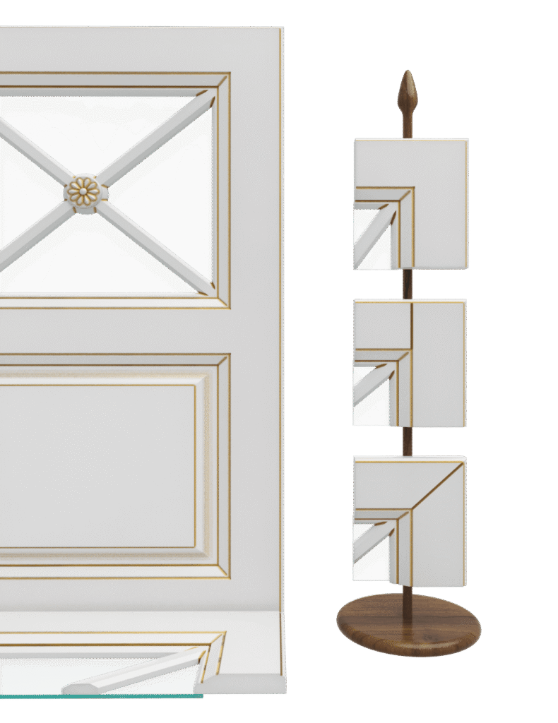 Фрезерованные МДФ фасады, классический вариант с элементом декора