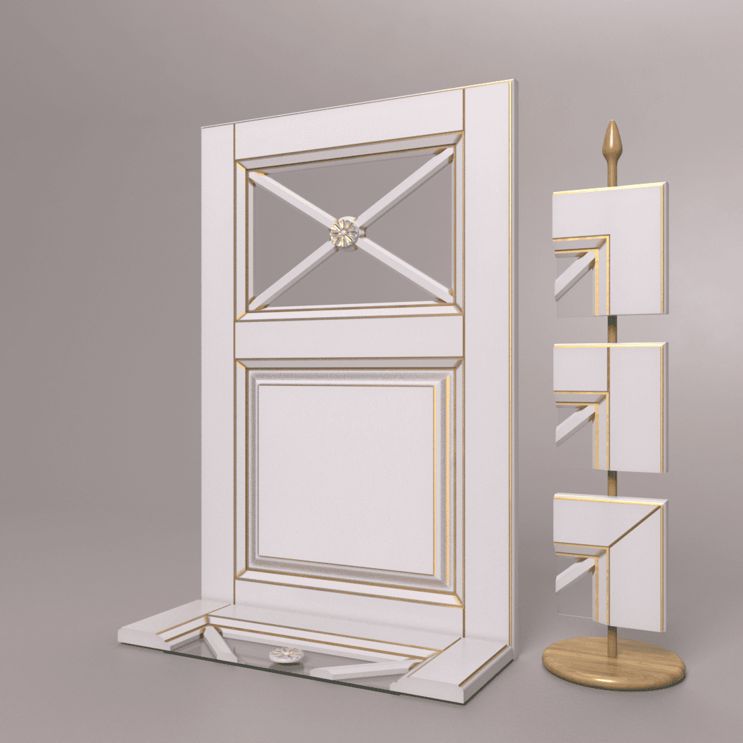 Классический фасад МДФ белая эмаль с патиной