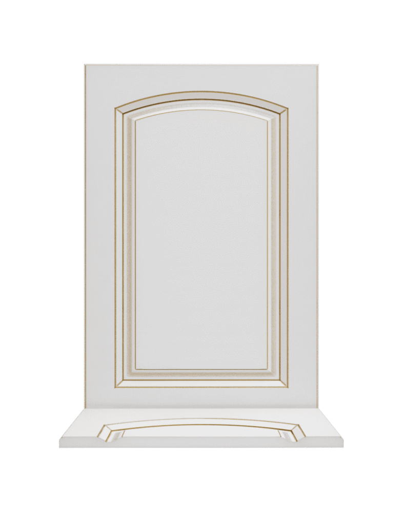 Royal-FD Арочный фигарей белая эмаль патина золото